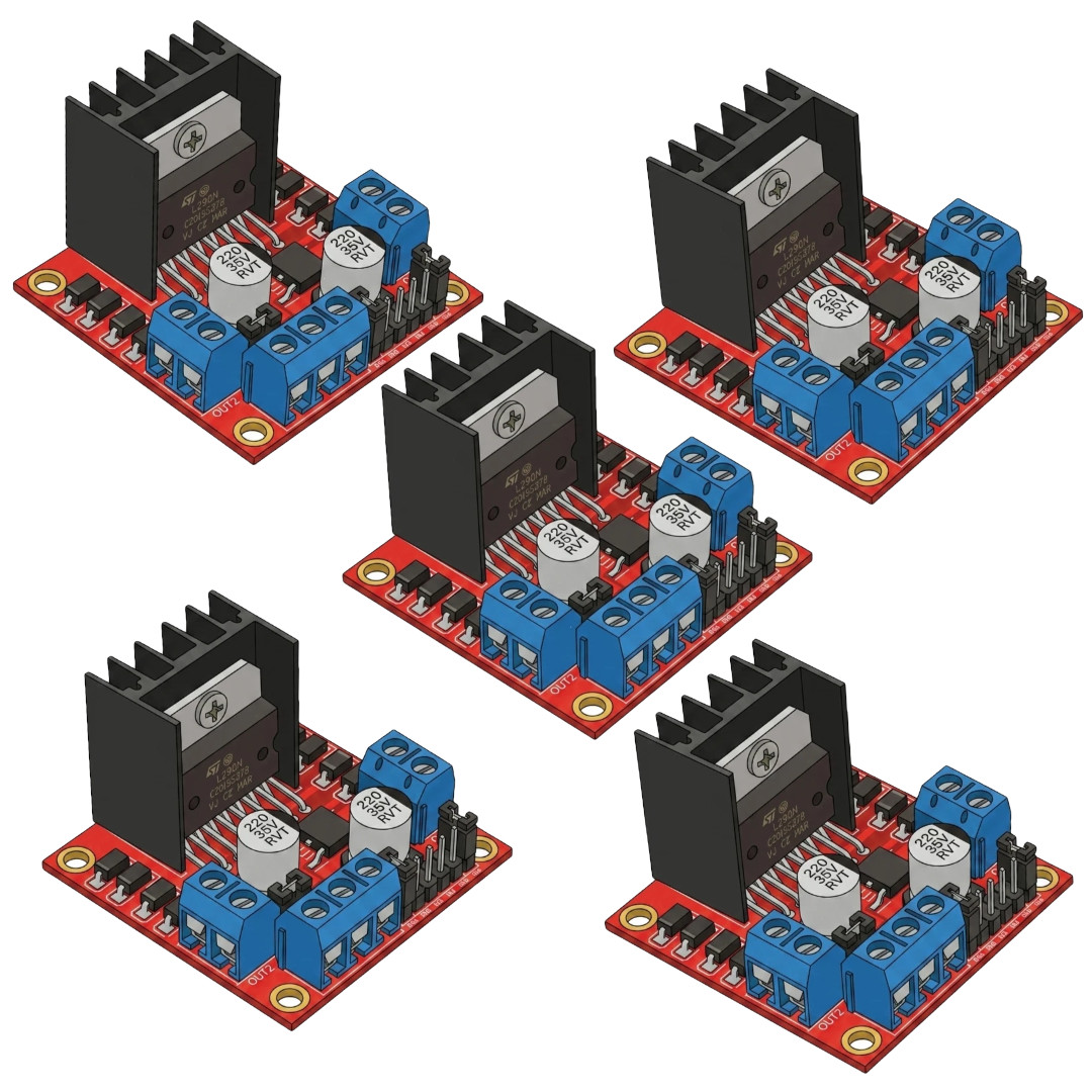 5Pcs L298N Dual H Bridge PWM DC & Stepper Motor Drive Controller Module