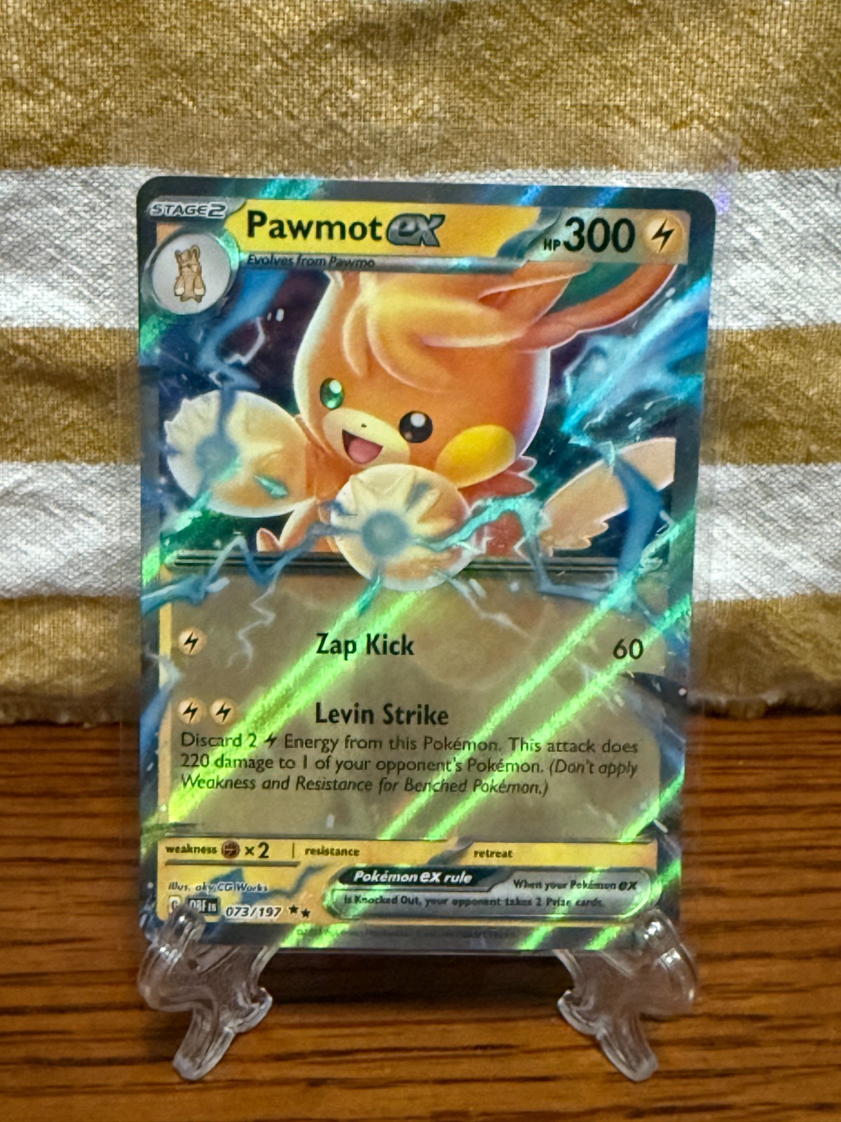 Pawmot EX 73/197 Double Rare Holo - SV03 - Obsidian Flames - NM - Pokémon TCG