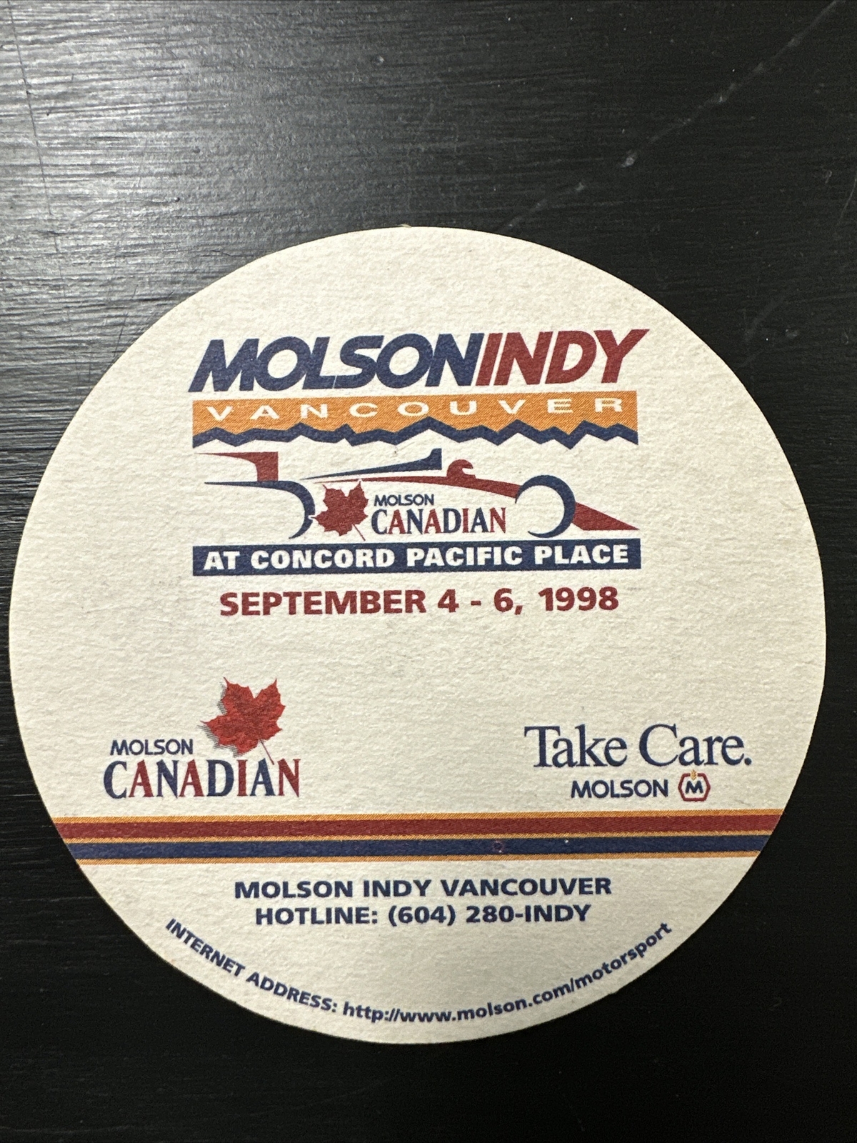 Molson Indy Vancouver 1998 Beer Coaster