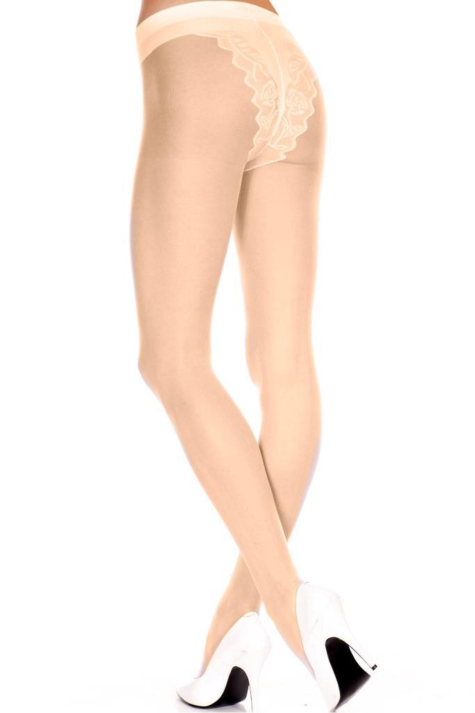 sexy MUSIC LEGS french CUT faux PANTY sheer SUPPORT top PANTYHOSE stockings HOSE