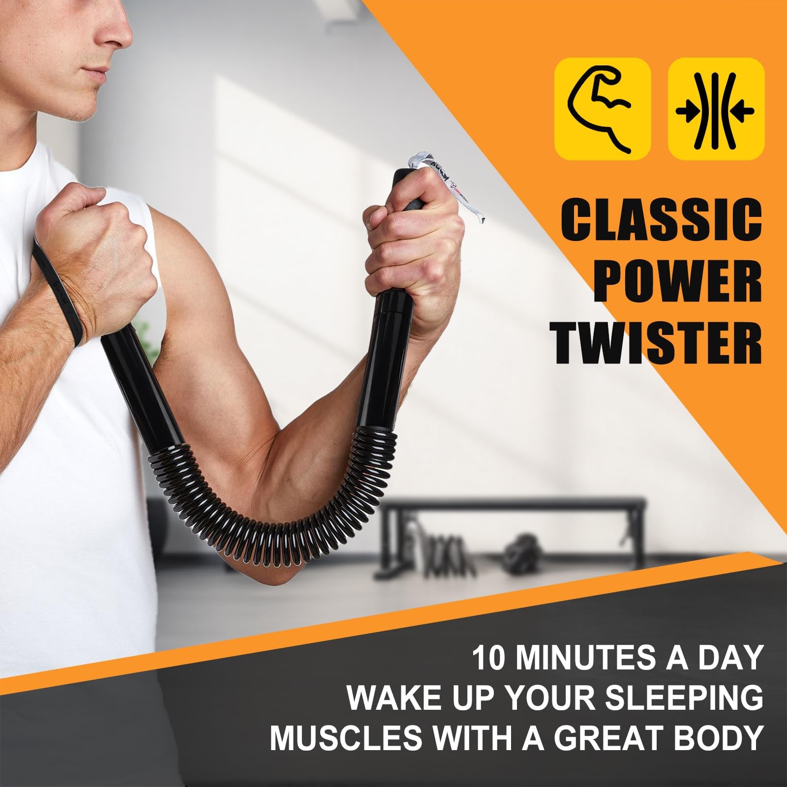 Power Twister Bar - Upper Body Exercise for Chest arm Workout Equipment, Stre...