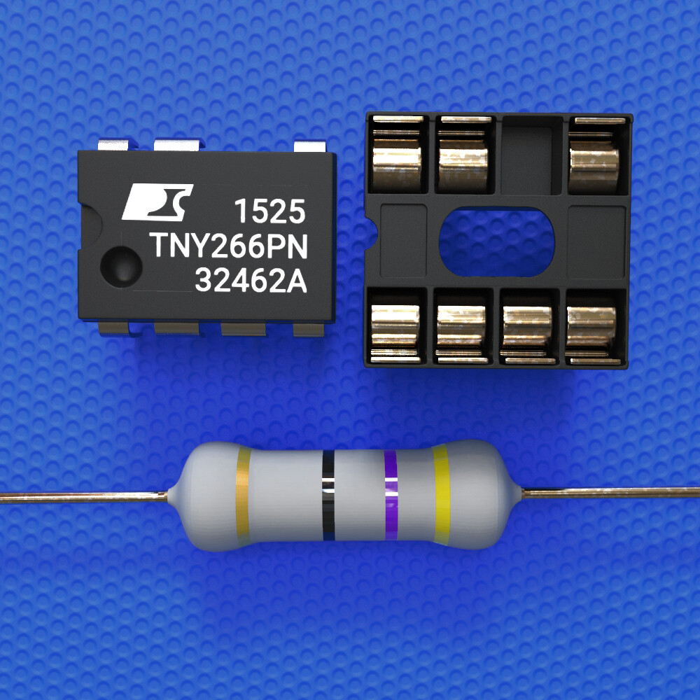 TNY266PN + Socket 7 Pin, Resistor 47 Ohm 3 Watt, Repair Kit AEG, Bosch