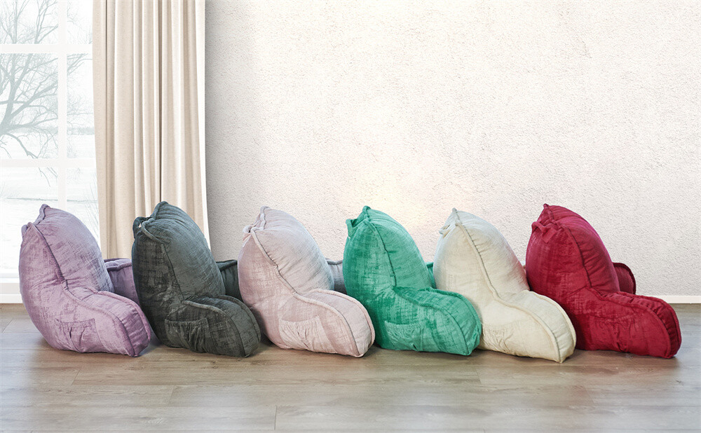 Multi Velvet Backrest Pillow Bed Cushion Support Reading Back Rest Arms Chair