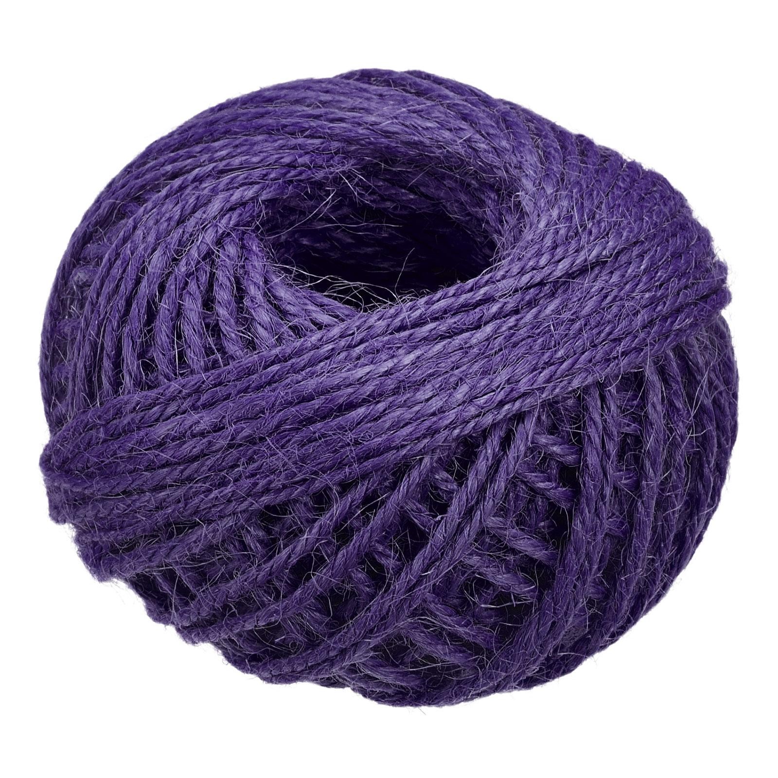 164 Feet 2mm Jute Twine, Jute Rope, Jute Twine String Cords Purple for DIY