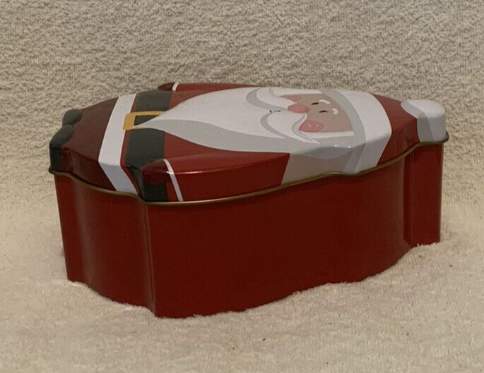 2 Pc 2006 Greenbrier International SANTA CLAUS Nesting Tin Boxes