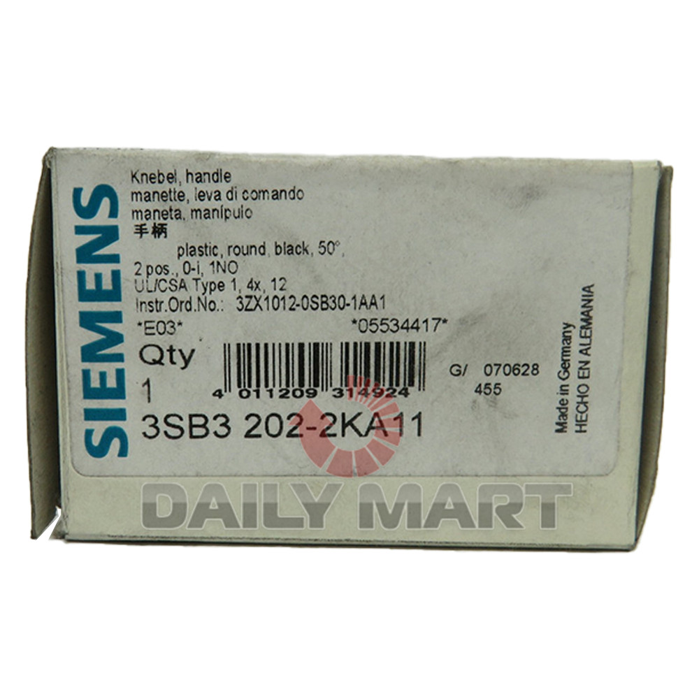 New In Box SIEMENS 3SB3202-2KA11 Rotary Switch