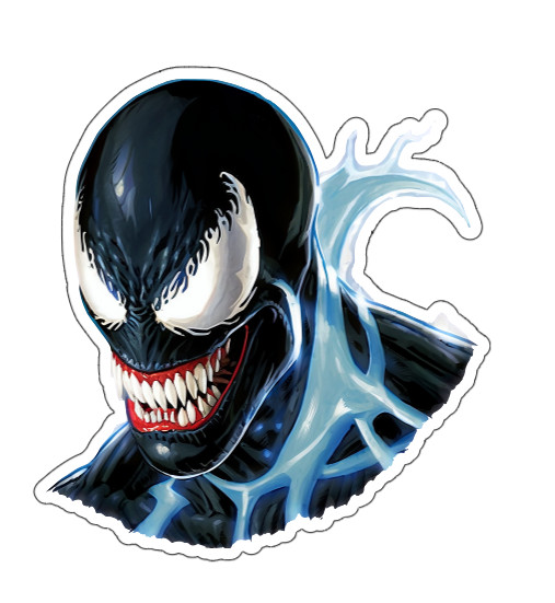 7x8cm 6pcs Venom Vinyl Stickers Laptop Mobile Phone Books Waterproof