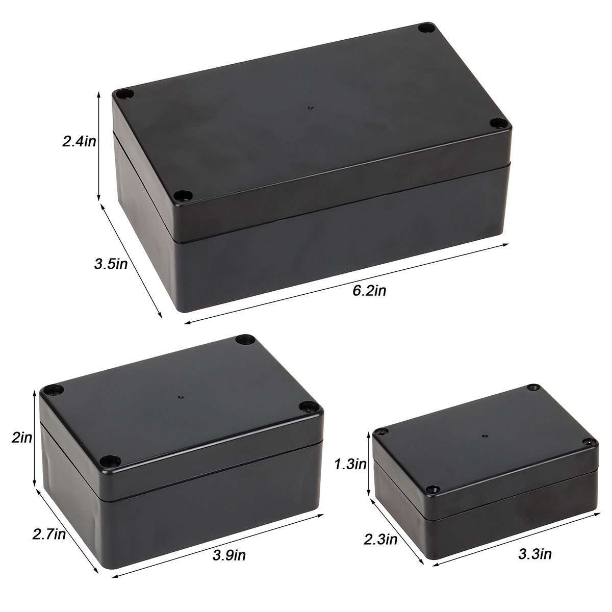 Black Plastic Waterproof Project Enclosure Electrical Junction Box Dustproof DIY