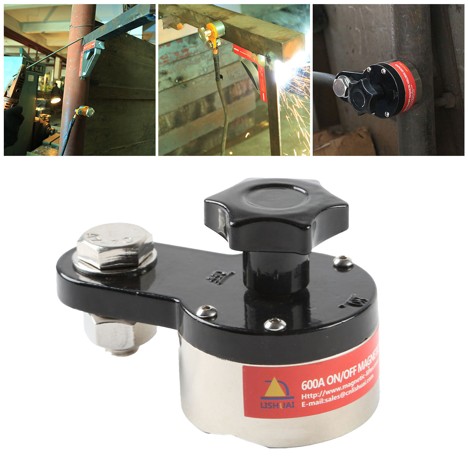 600A Magnet Welding Ground Clamp Magnetic Welder Holder Connector Earth Switch