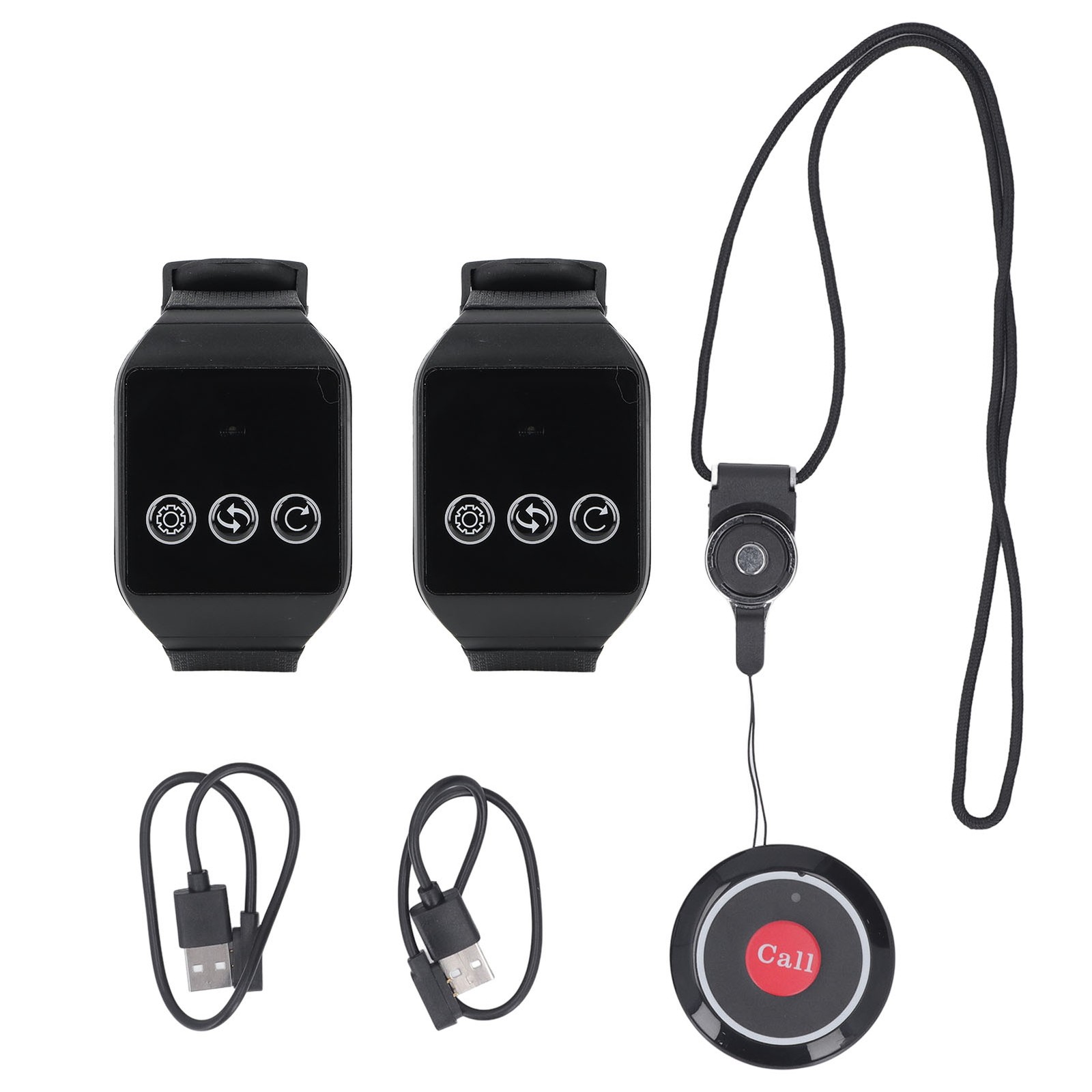Wireless Restaurant Service Calling System 2 Watch Receiver And 1 Button Pagers
