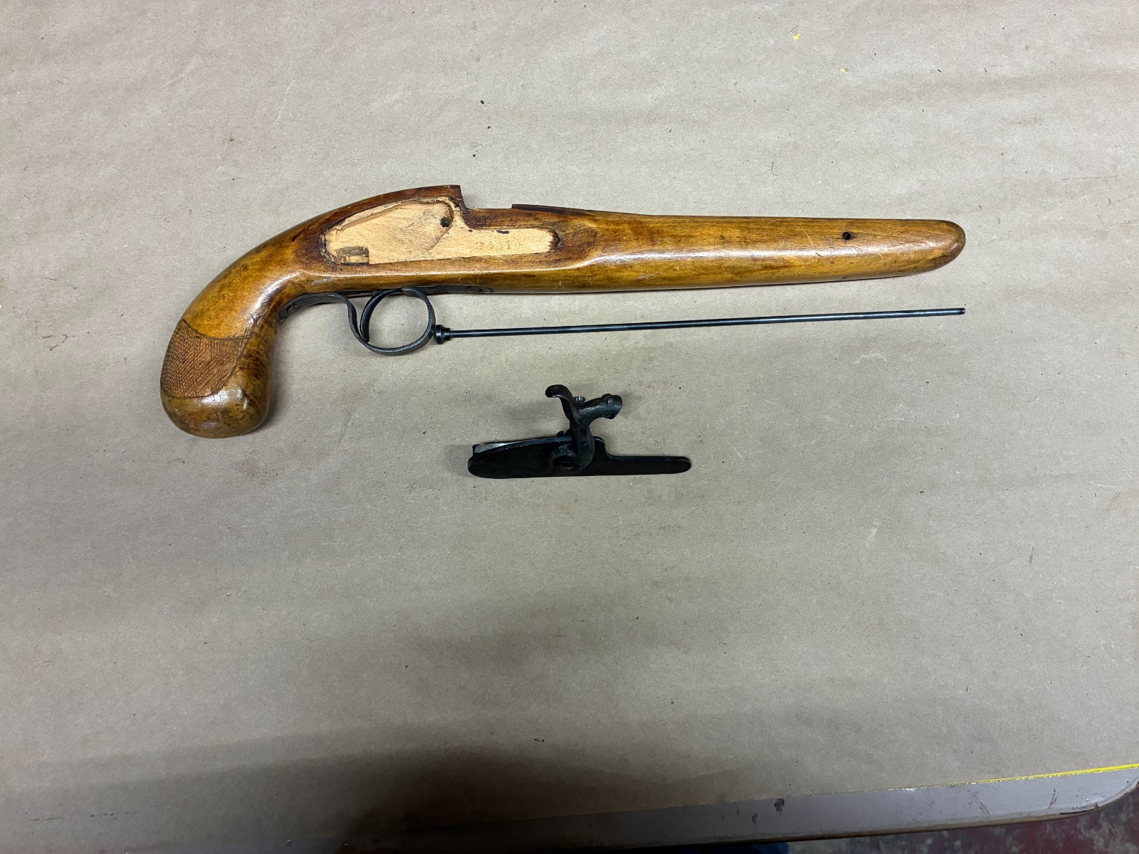 CVA Jukar Spain  Black Powder Wood Pistol Stock with 3/4" channel W/Ramrod