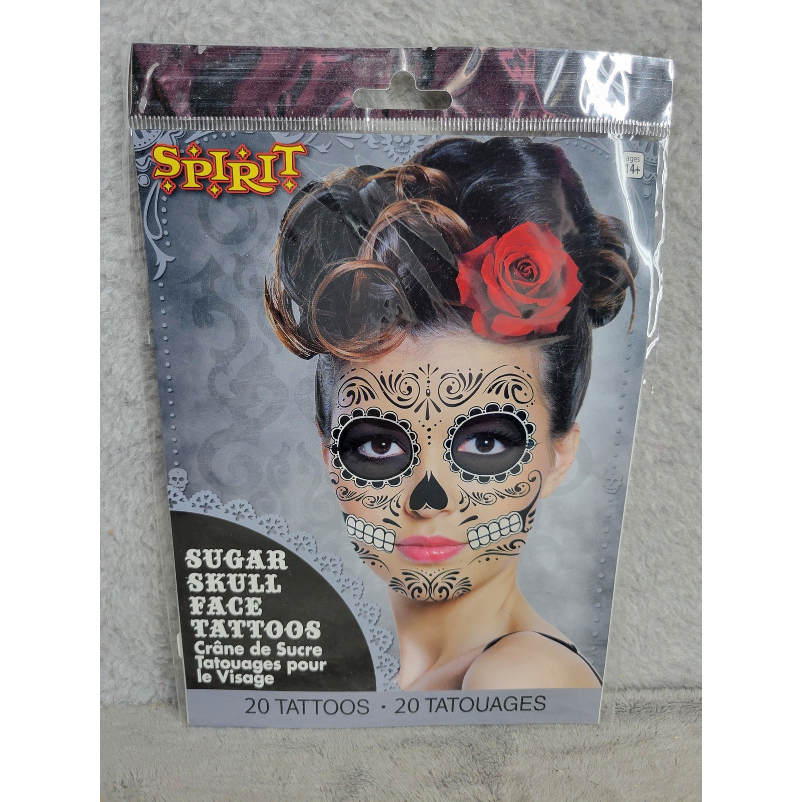 Spirit Halloween Sugar Skull Face Tattoos Day of the Dead Makeup Accessory