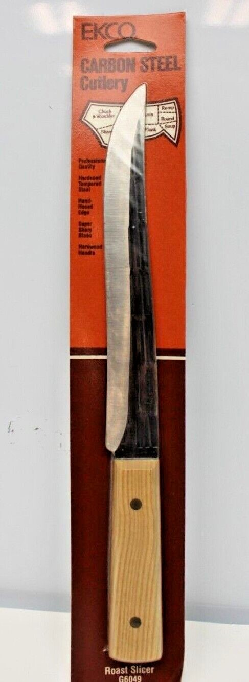 Rare Ekco Carbon Steel ROAST SLICER G6049 8-1/2" NOS FULL TANG USA