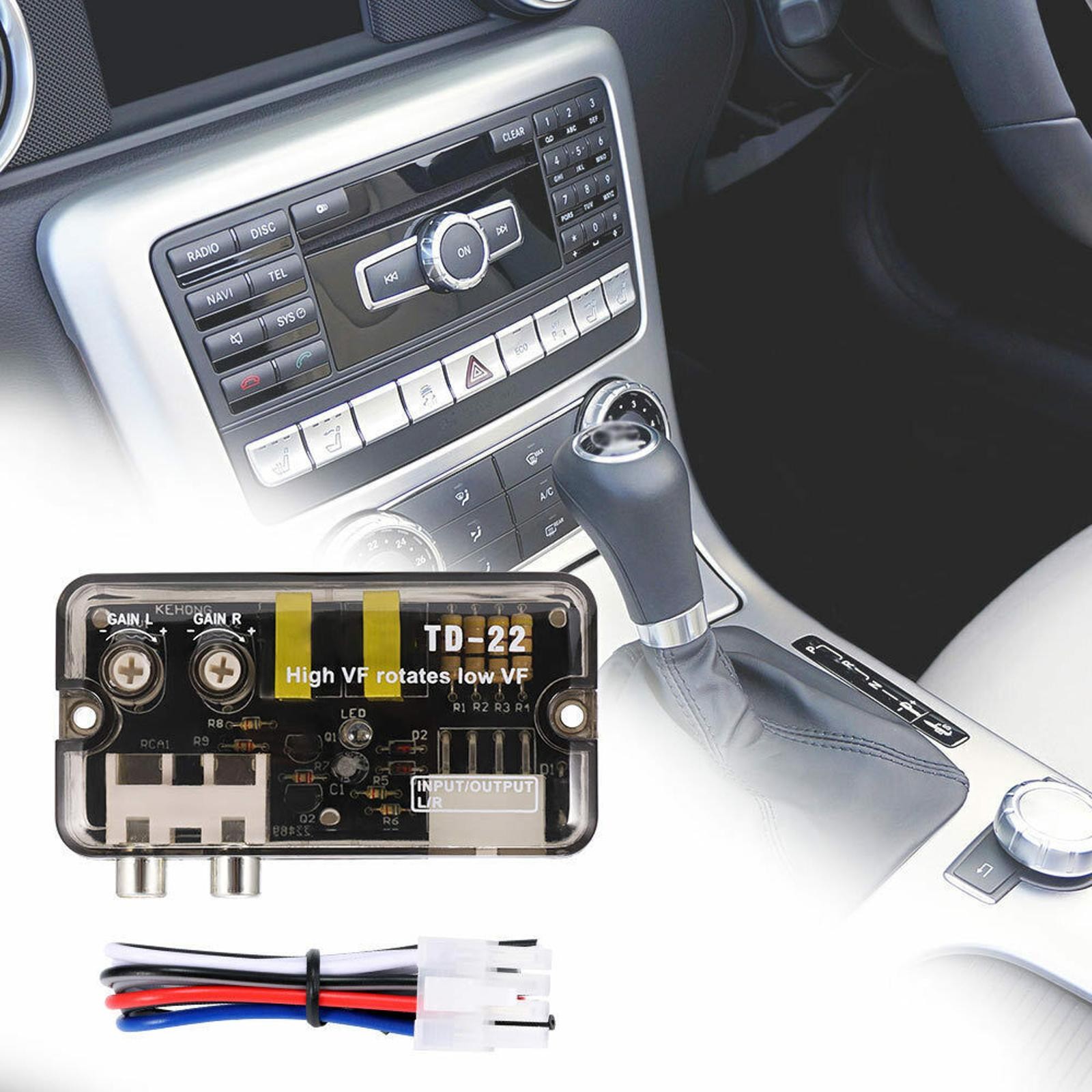 12V Car Stereo Speaker Output to RCA Output Adapter Speaker Level Converter M