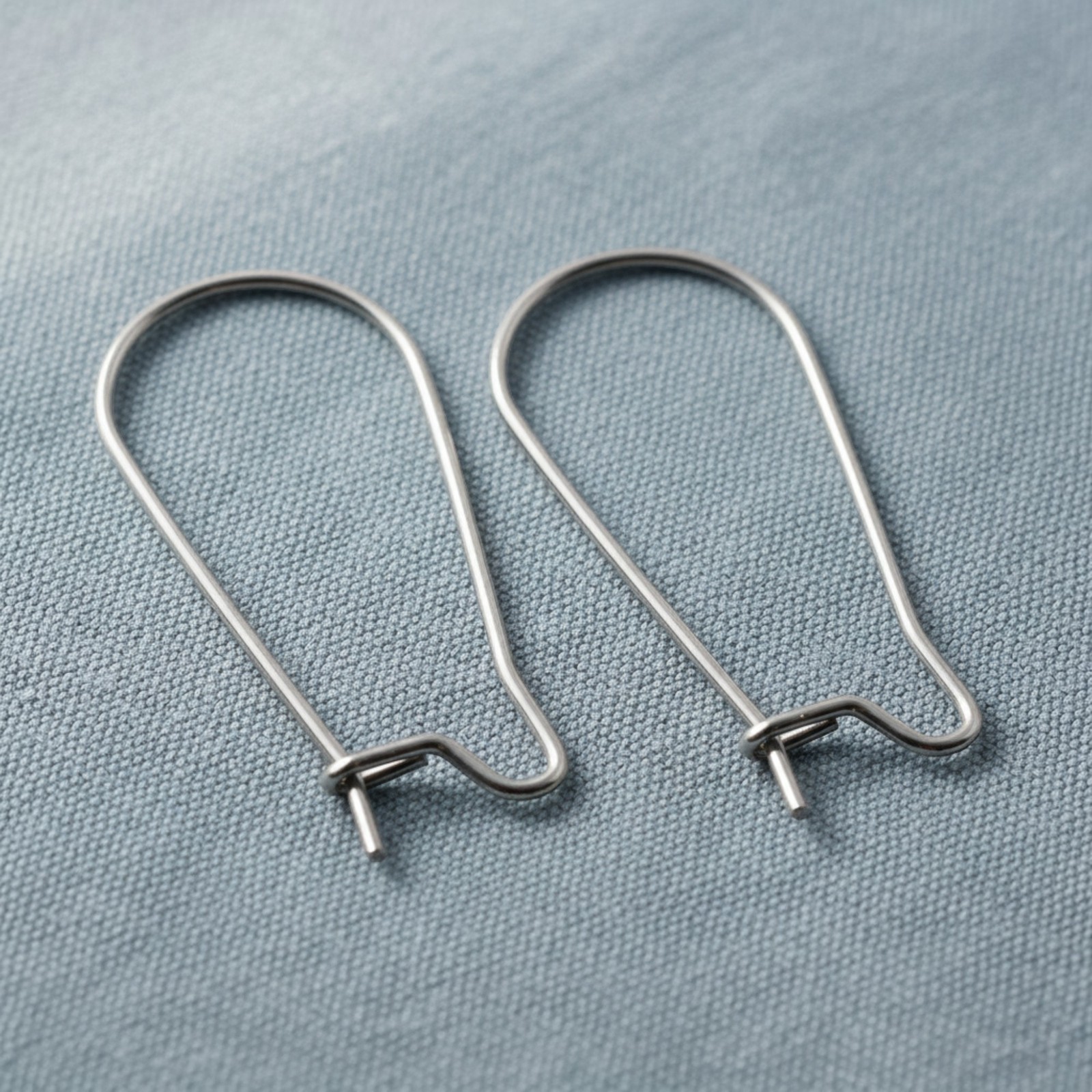 Stainless Steel Kidney Ear Wires: 304 Hypoallergenic 25mm Kidney Wire 20-Pack