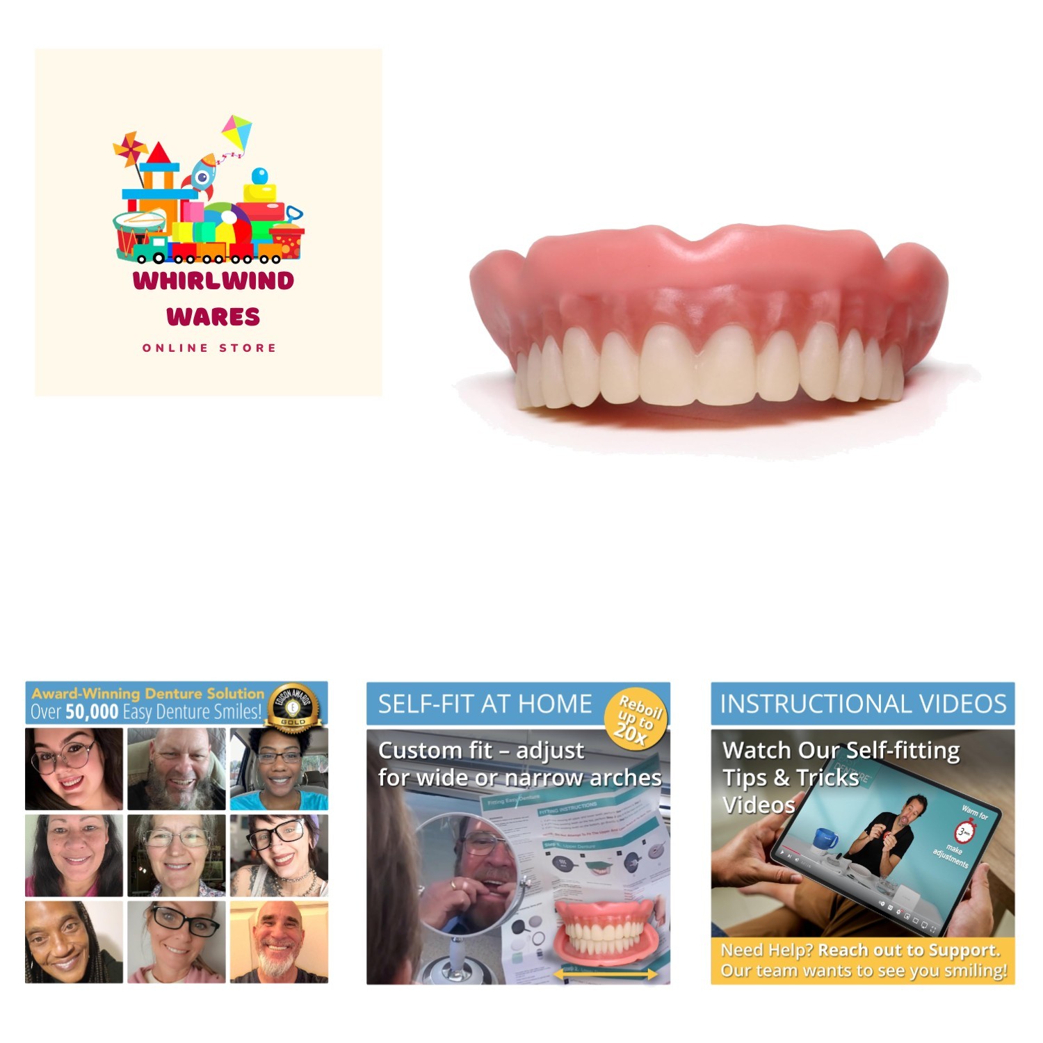 Self-Fit Boil & Bite Denture for Narrow or Wide Arches - Confidence at Home