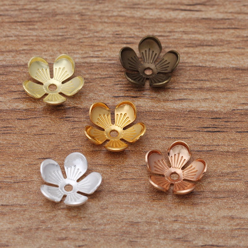 200Pcs Diy Jewelry Accessories Material Copper Flower Sheet 10Mm Flower Tray