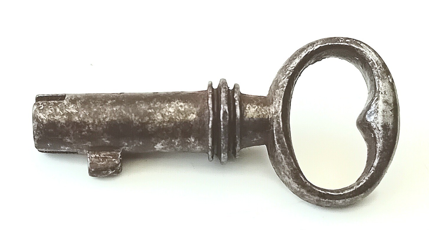 Antique Original C19th Bramah Key 30mm Lock Box Tantalus Writing Slopes