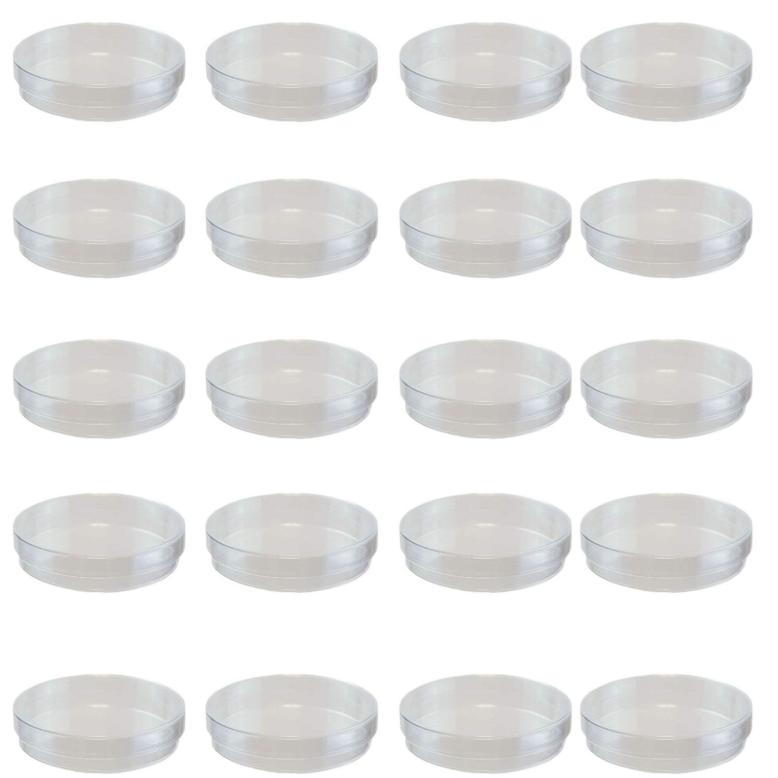 Petri Dish, Polystyrene, 50mm diameter x 15mm height. Pack 20.