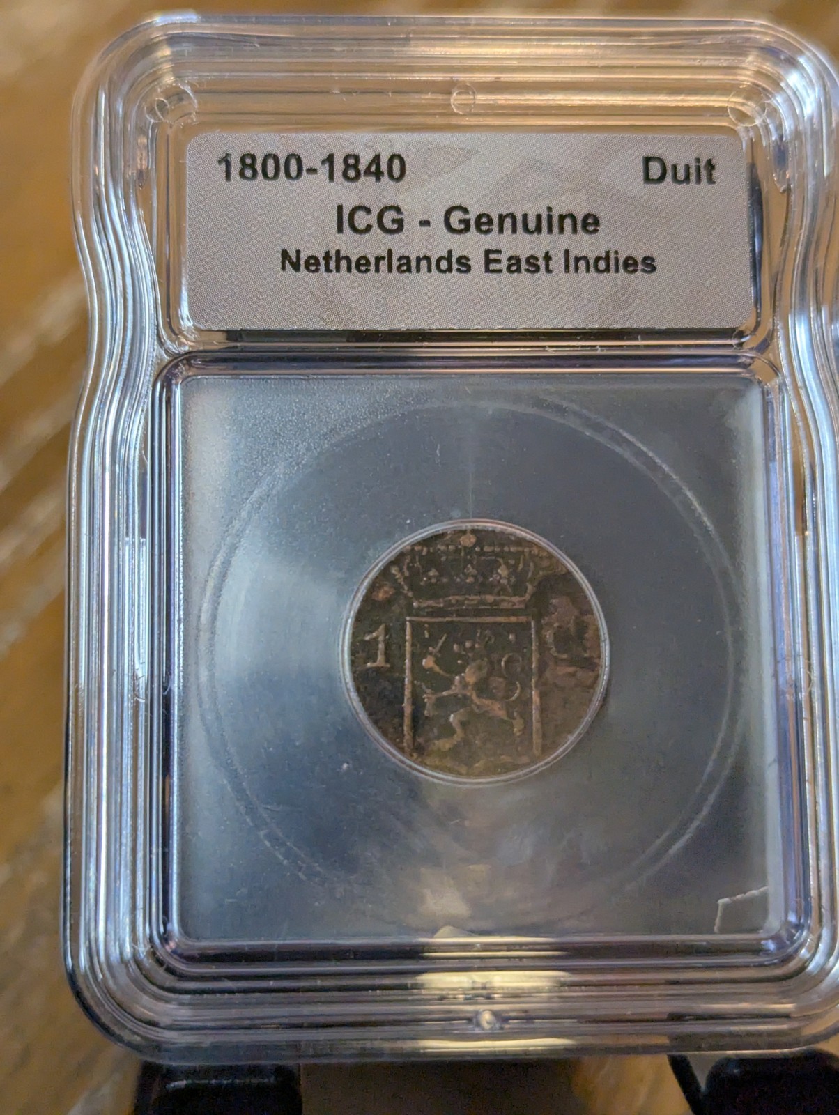 1840  Netherlands East Indies Duit Coin ICG Genuine Coin that Bought New York!