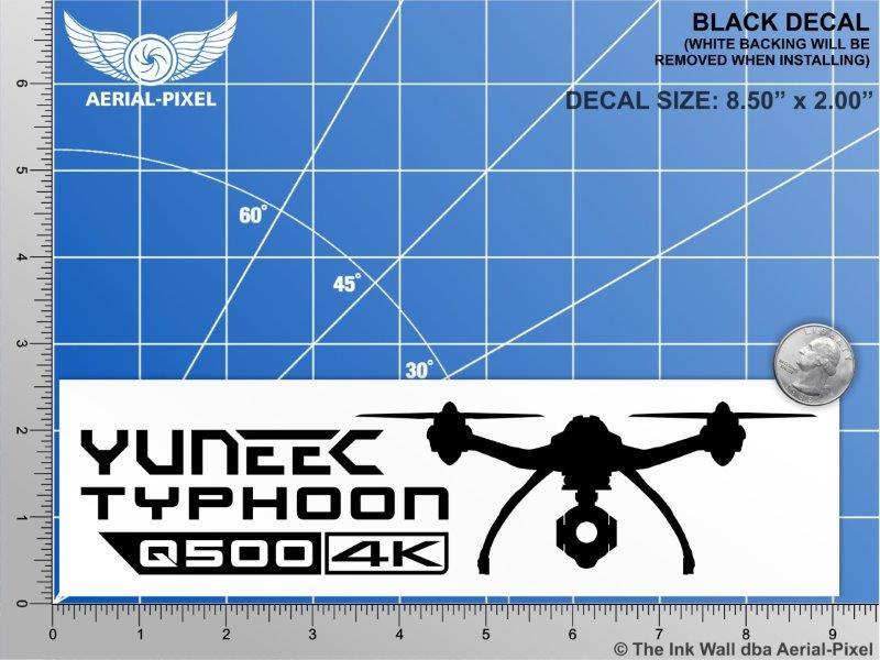 Yuneec Q500 4K Typhoon Window / Case Decal Sticker Quadcopter UAV Drone