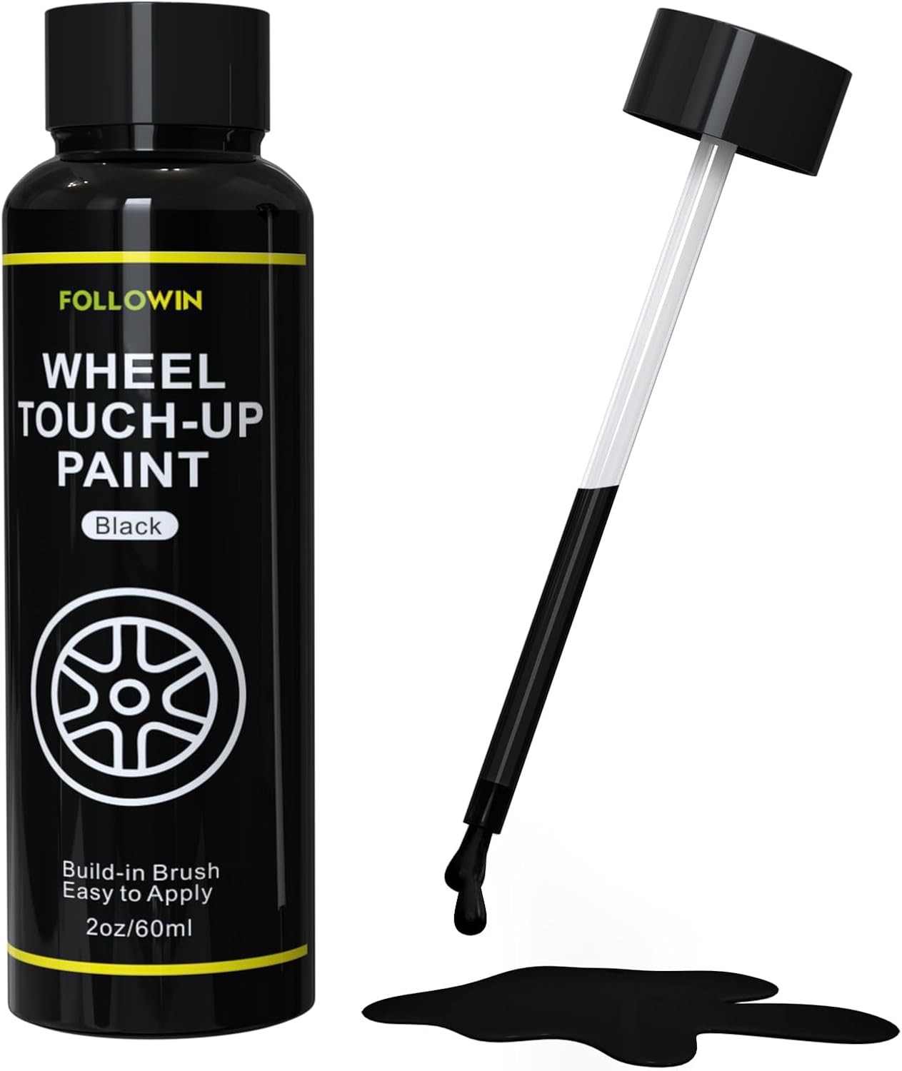 Black Rim Touch Up Paint for Cars, Wheel 2 Fl Oz (Pack of 1),