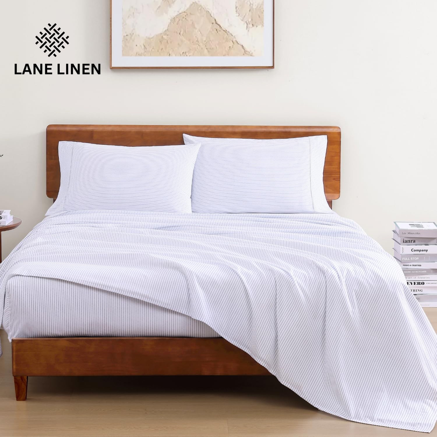 Sheets Twin Size Bed Set 100% Organic Cotton GOTS Certified Percale Weave Dee...