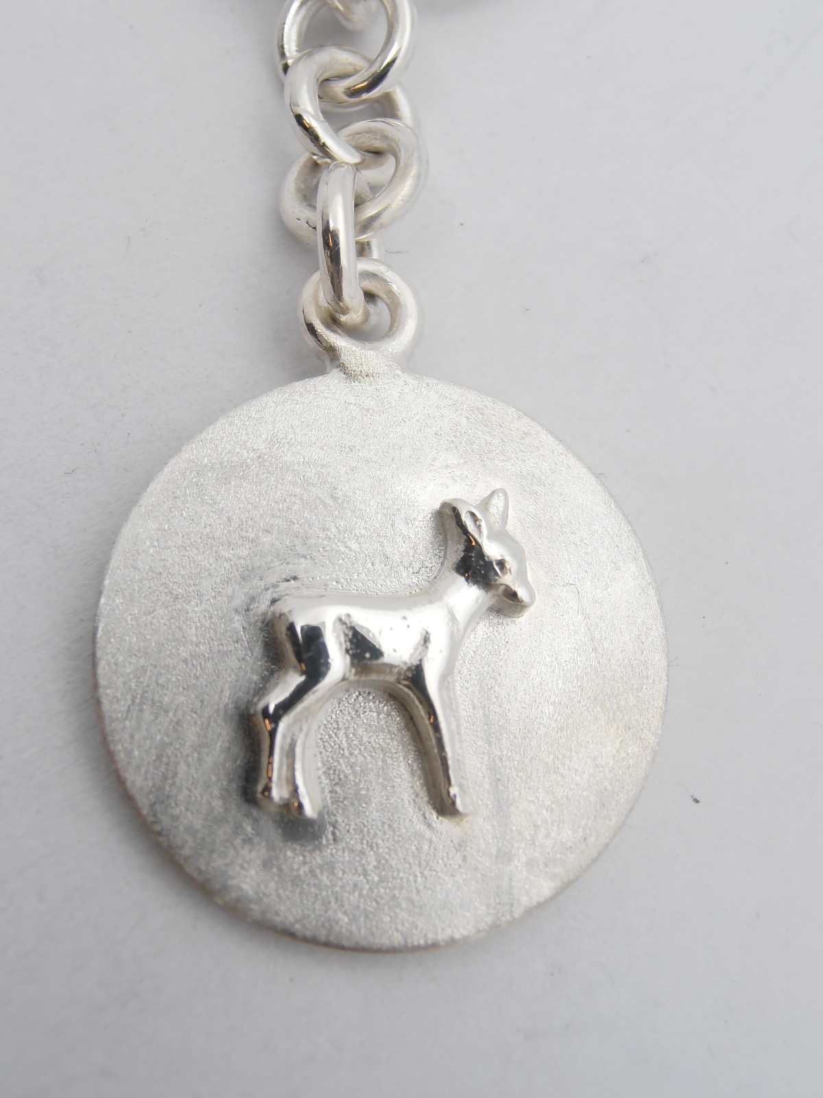 Deer: 925 Silver Keychain with Bamby - Ungulate - Deer