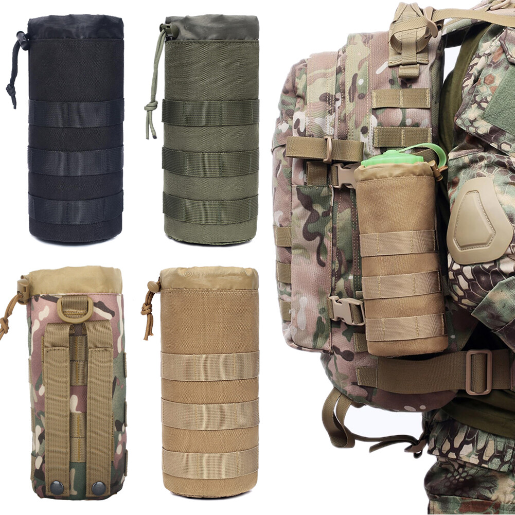 Tactical Molle Water Bottle Holder Pouches Bag Travel Hiking Water Bottle Bag US