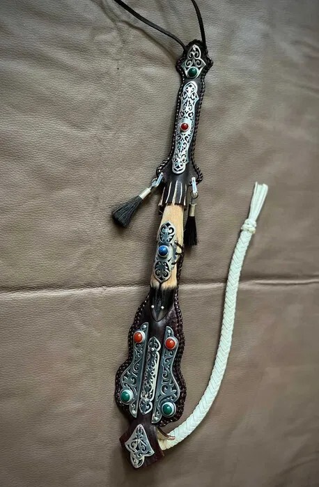 Ancient Nomad Antique Kamcha WHIP Genuine Leather Original Homemade