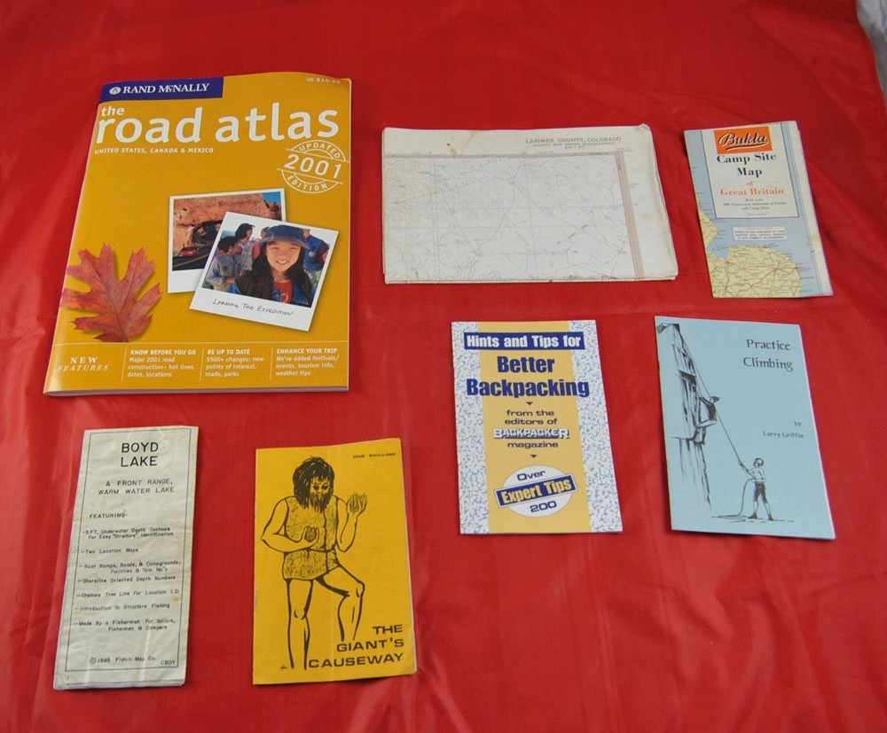Lot of 7 Travel Camping Brochures Road Atlas Map Backpacking Camping Lake  L3Y38