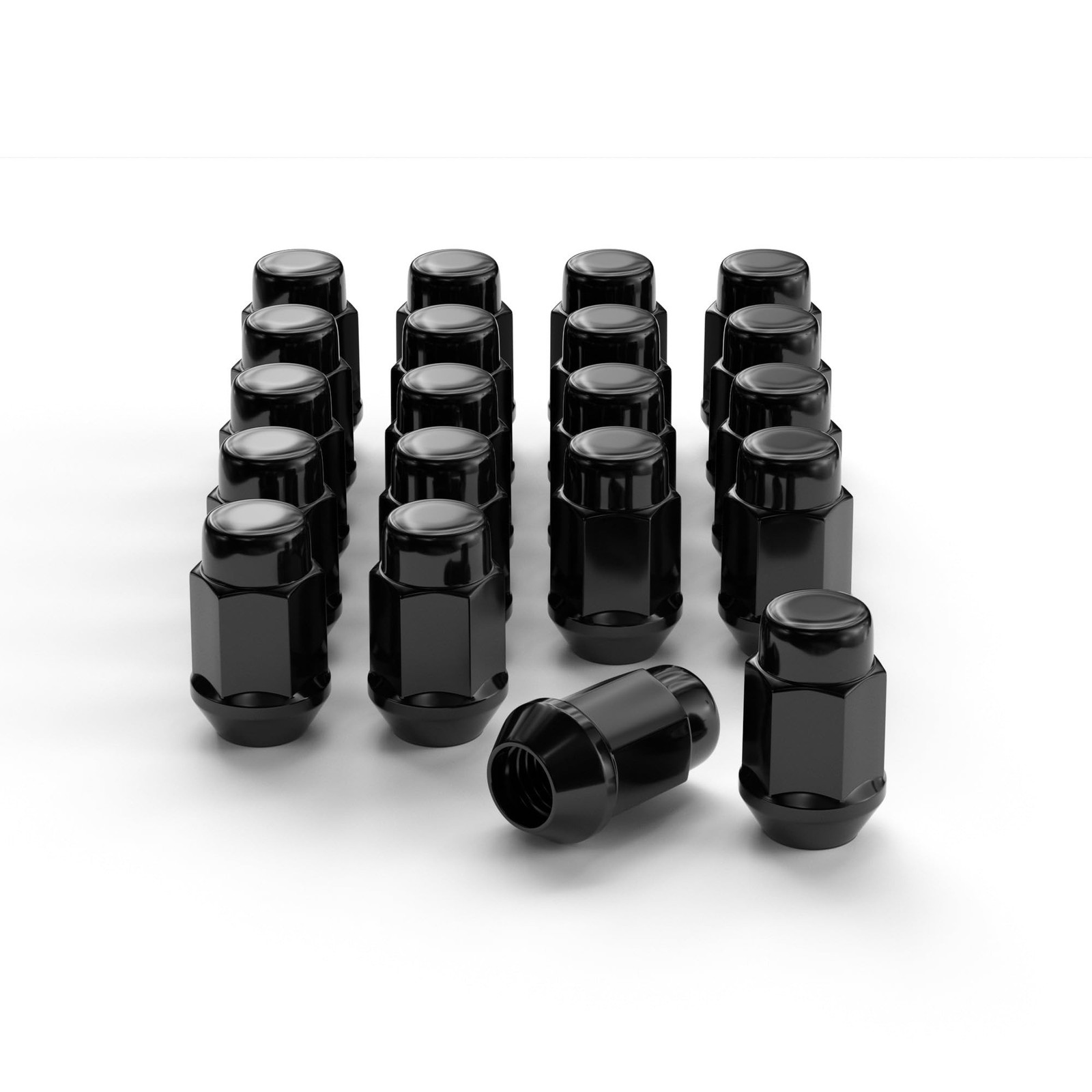 12x1.5 Wheel Lug Nuts, 20PCS Black 12mmx1.5 Closed End Bulge Acorn Lug Nut, C...