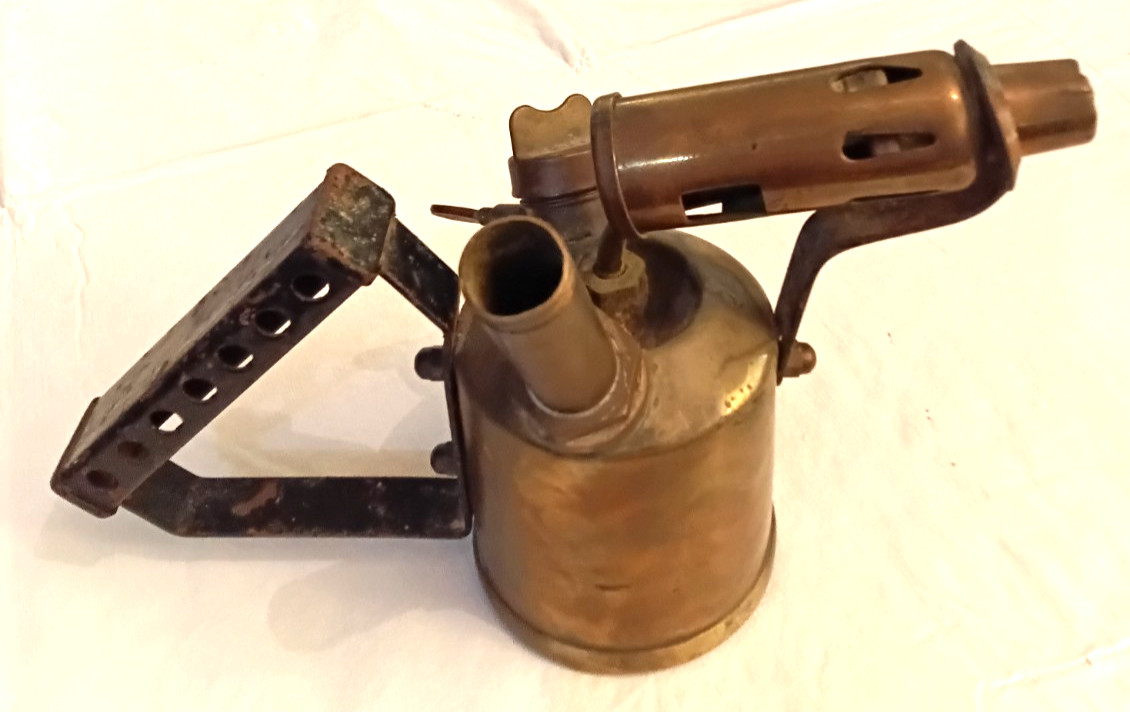 Vintage Brass Handheld Torch Not Complete 7" Tall Untested