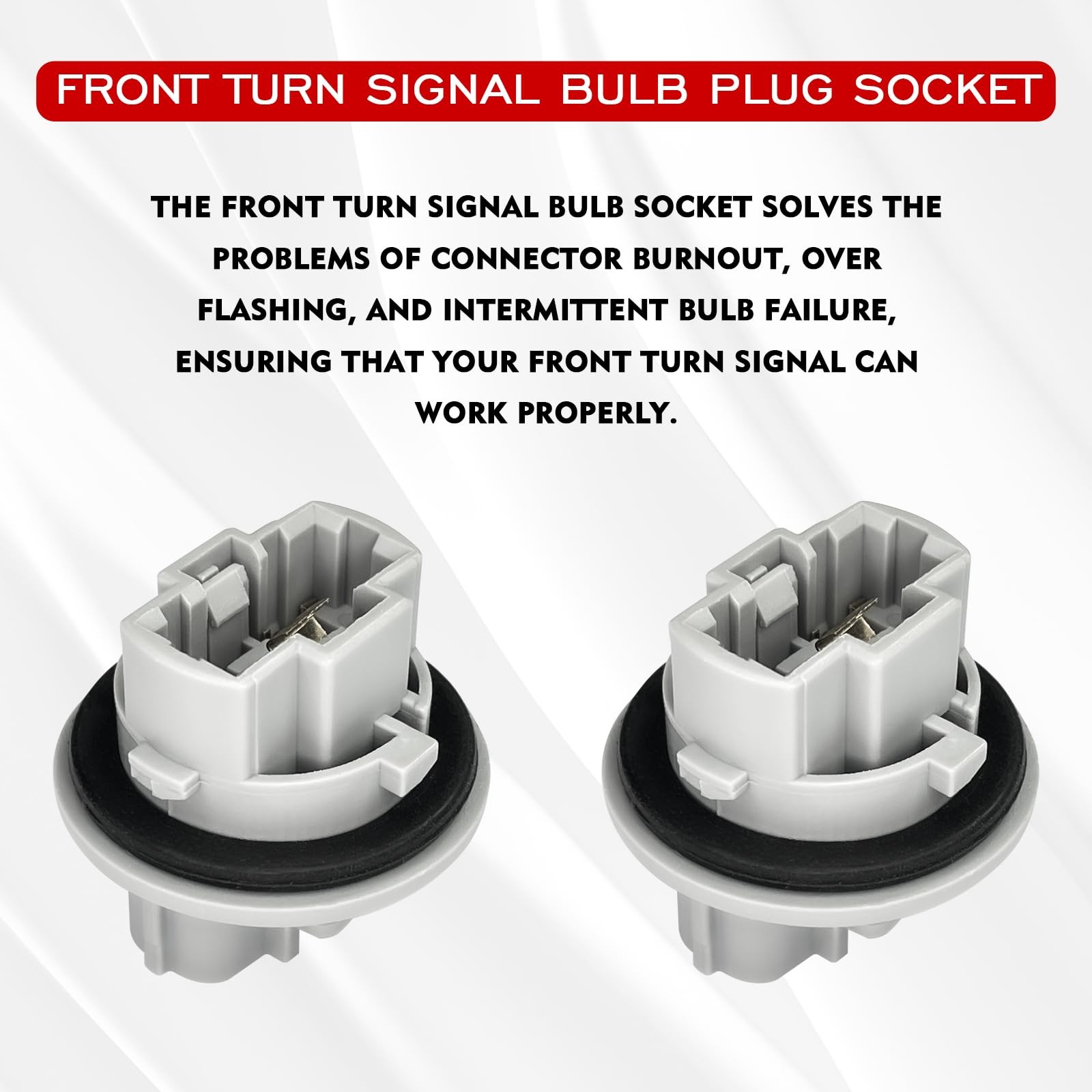 Hirificing 2PCS Turn Signal Bulb Socket, Front Blinker Light Gray