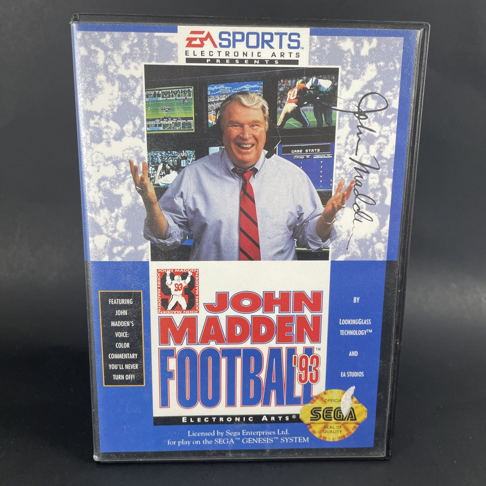 John Madden Football '93 Case (SEGA Genesis) Authentic Box & Manual Only