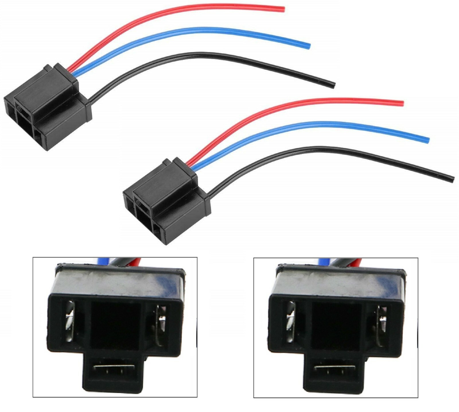 Wire Pigtail Female P S 9003 HB2 H4 Two Harness Head Light Bulb Wiring Plug Lamp