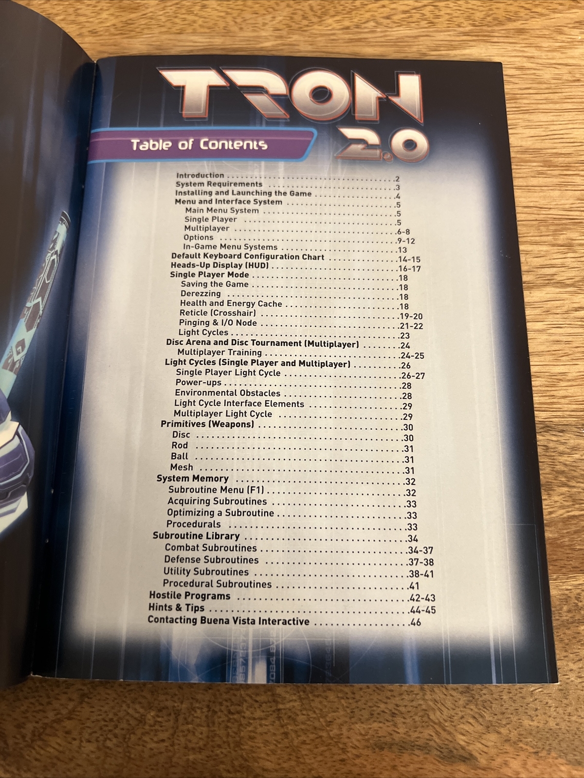 TRON 2.0 Video Game Instructions Manual Guide Thin Book