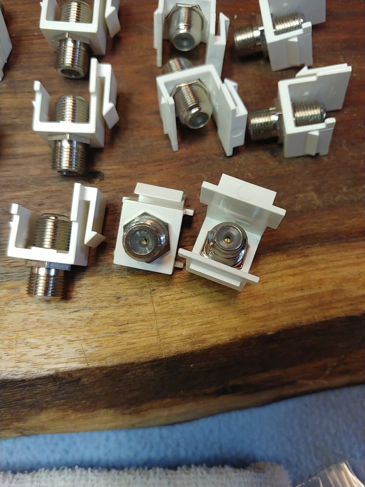 (15) Keystone Mini Jack Modular F Type White NOS