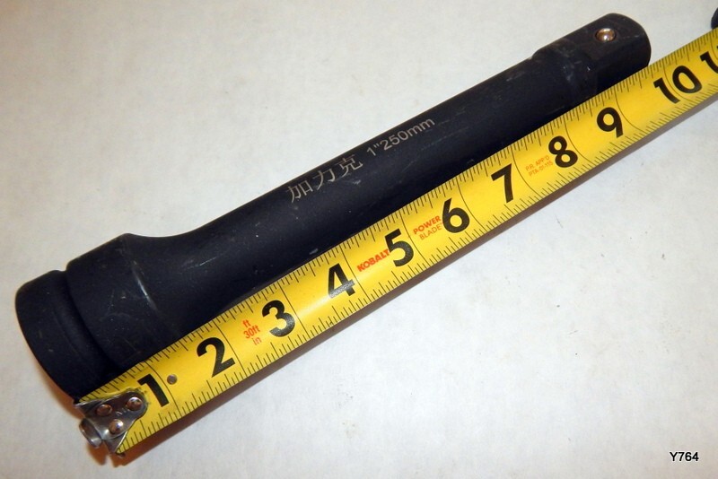 10" OAL Black 1" Drive Socket Extension