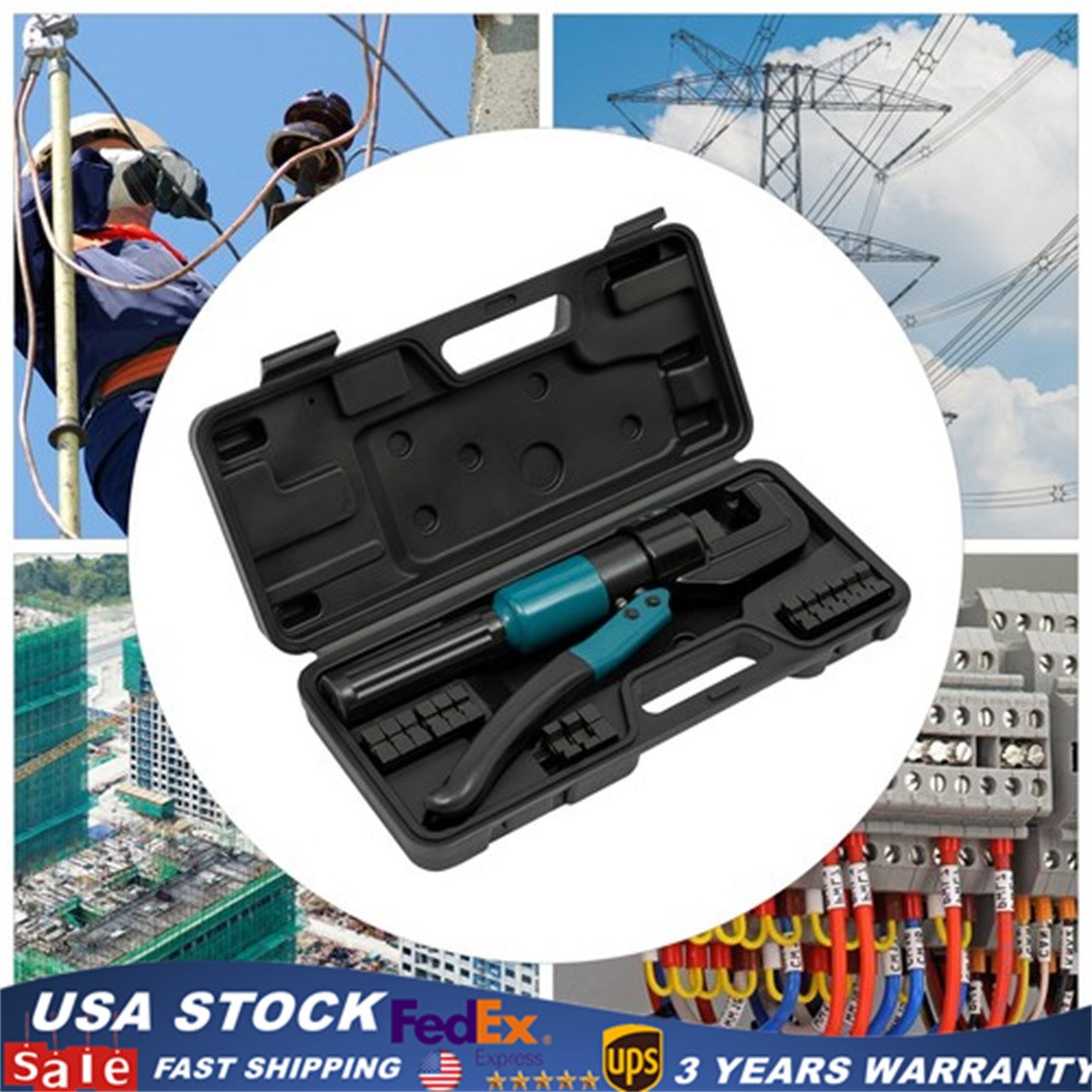 8T Wire Rope Swaging Cable Railing Set Hydraulic Crimper Crimping Tool +8 Dies