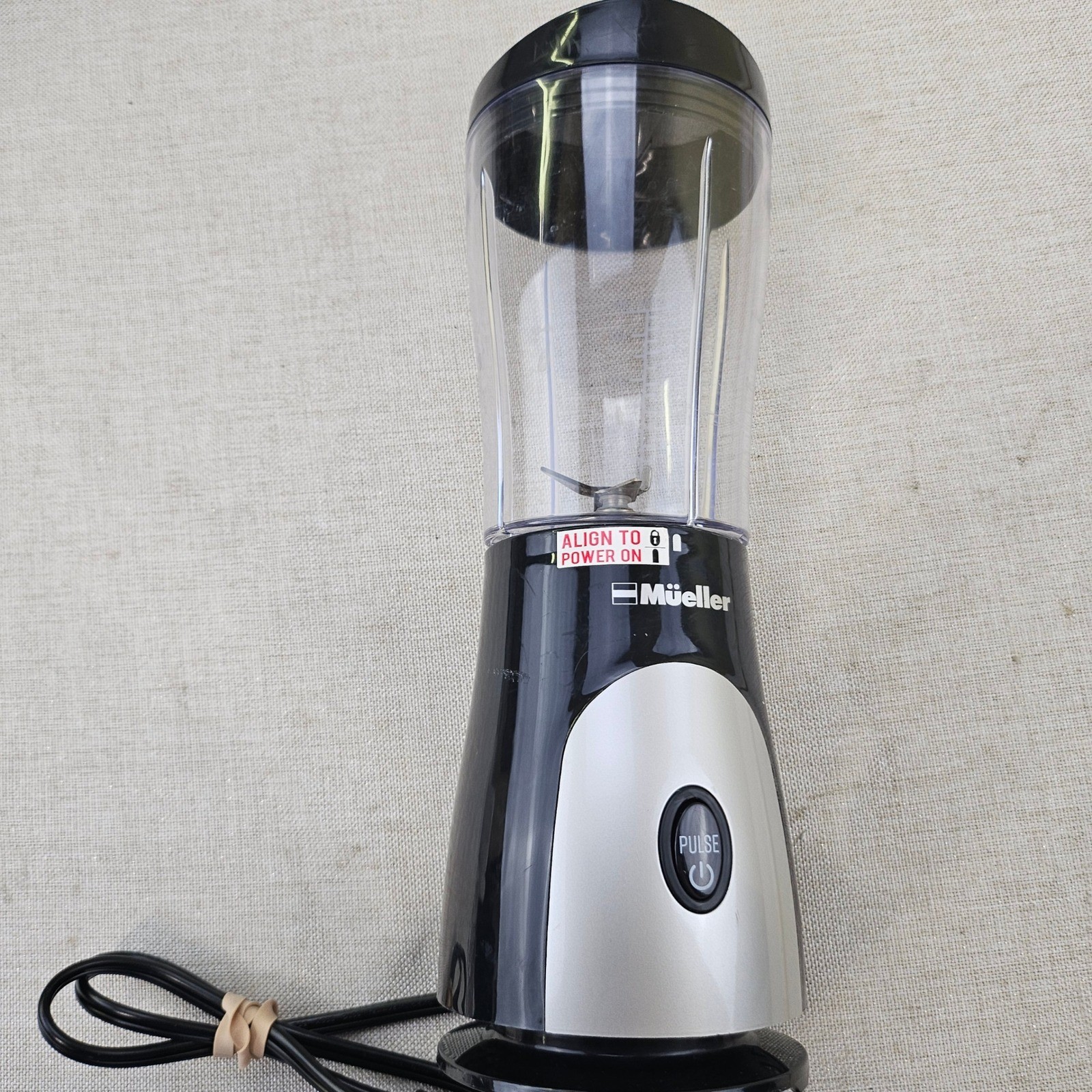Mueller Personal Blender PB-2200 15.2oz Black Silver 180W Single Serve Smoothie