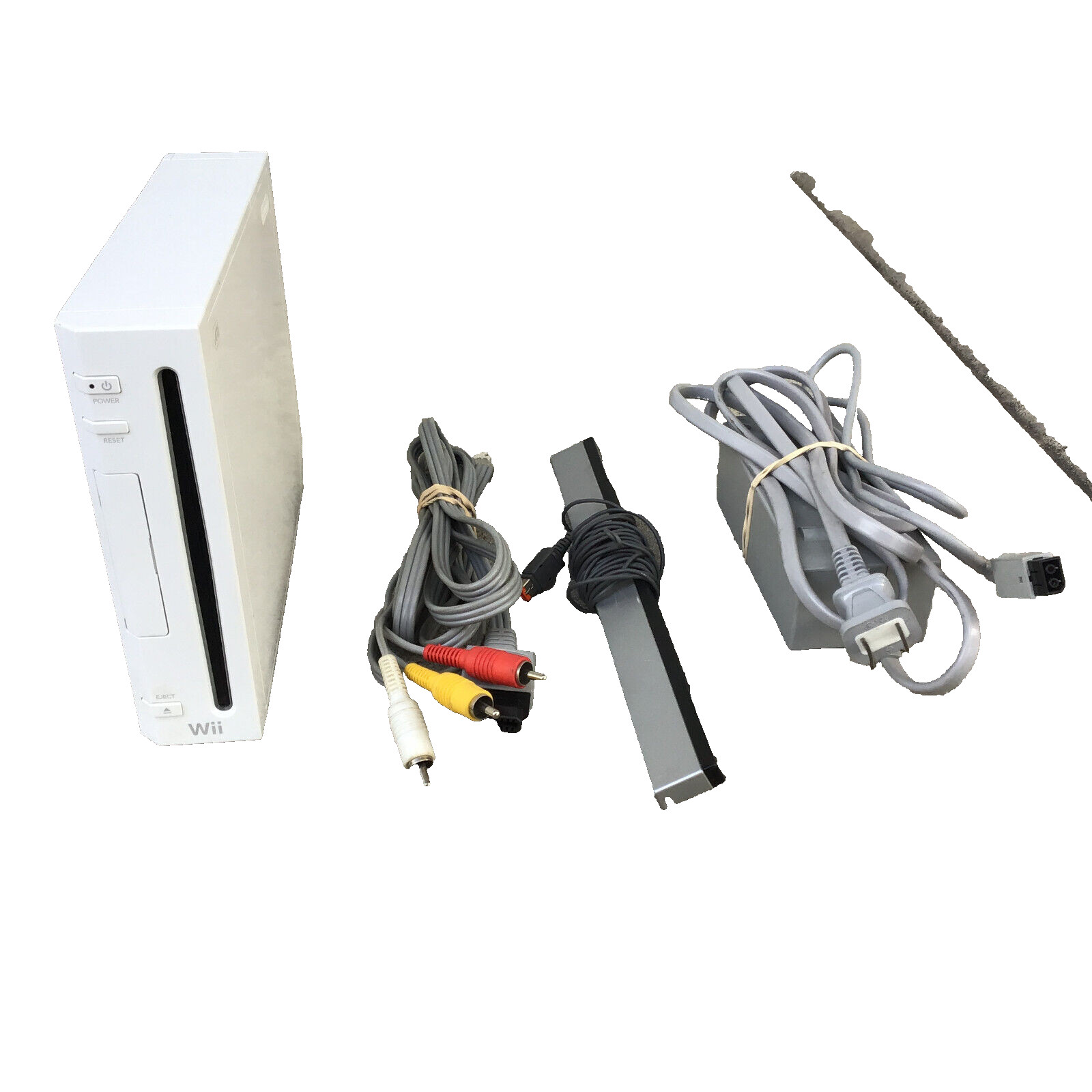 Nintendo Wii White Console RVL-001 with Sensor Bar & Cables - Tested