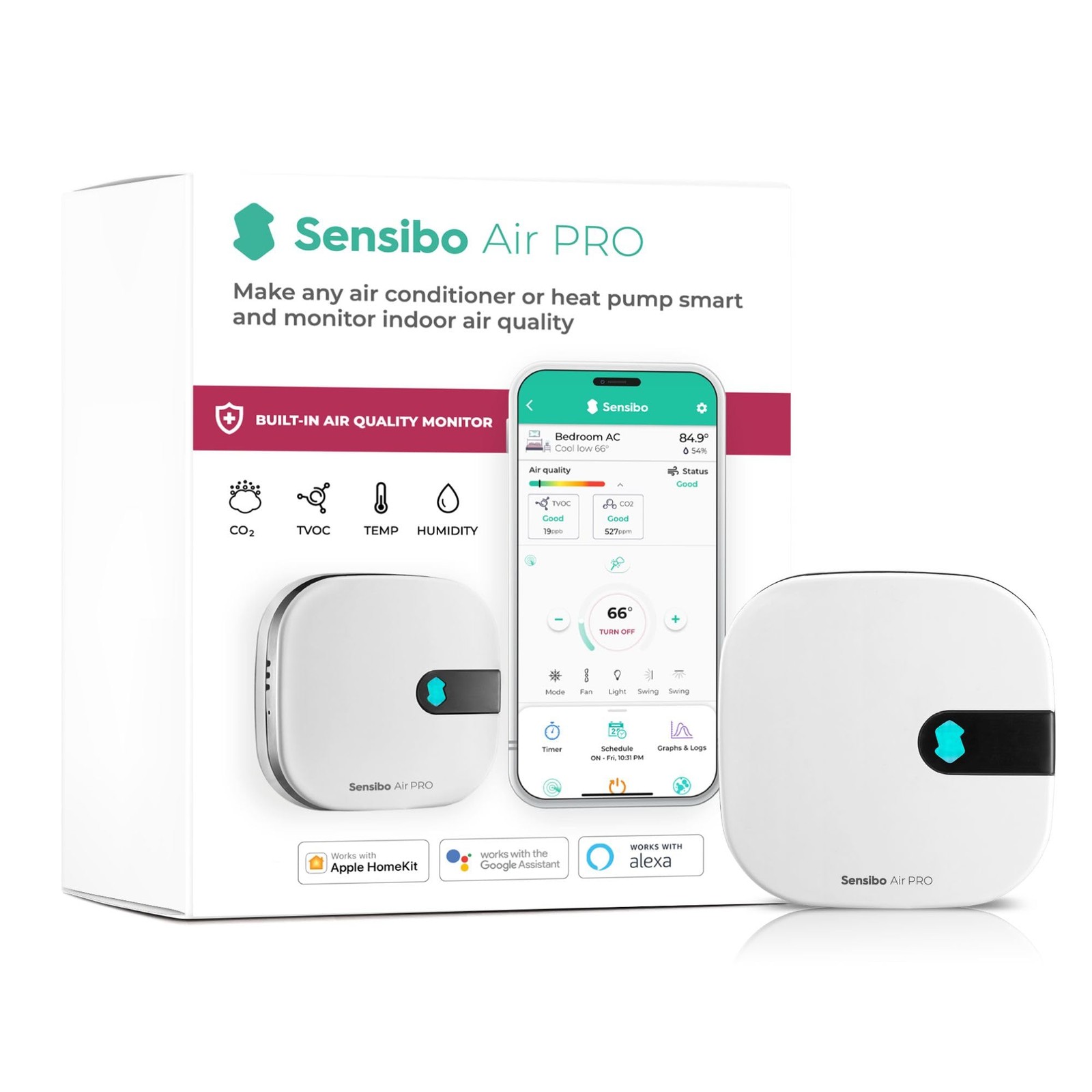 Air PRO - Air Conditioner Smart Controller & Air Quality Sensor. Smart Thermo...