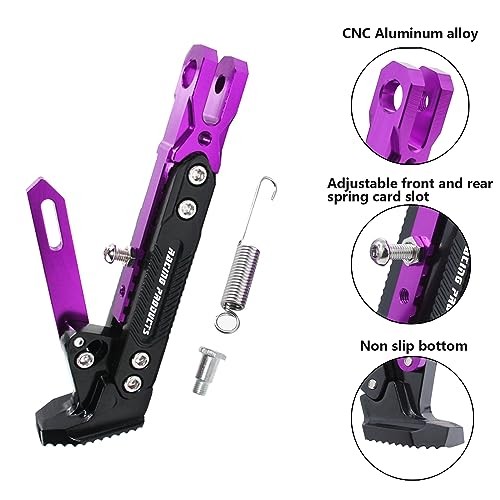 Universal Motorcycle Kickstand Adjustable Foot Side Support Parking Purple