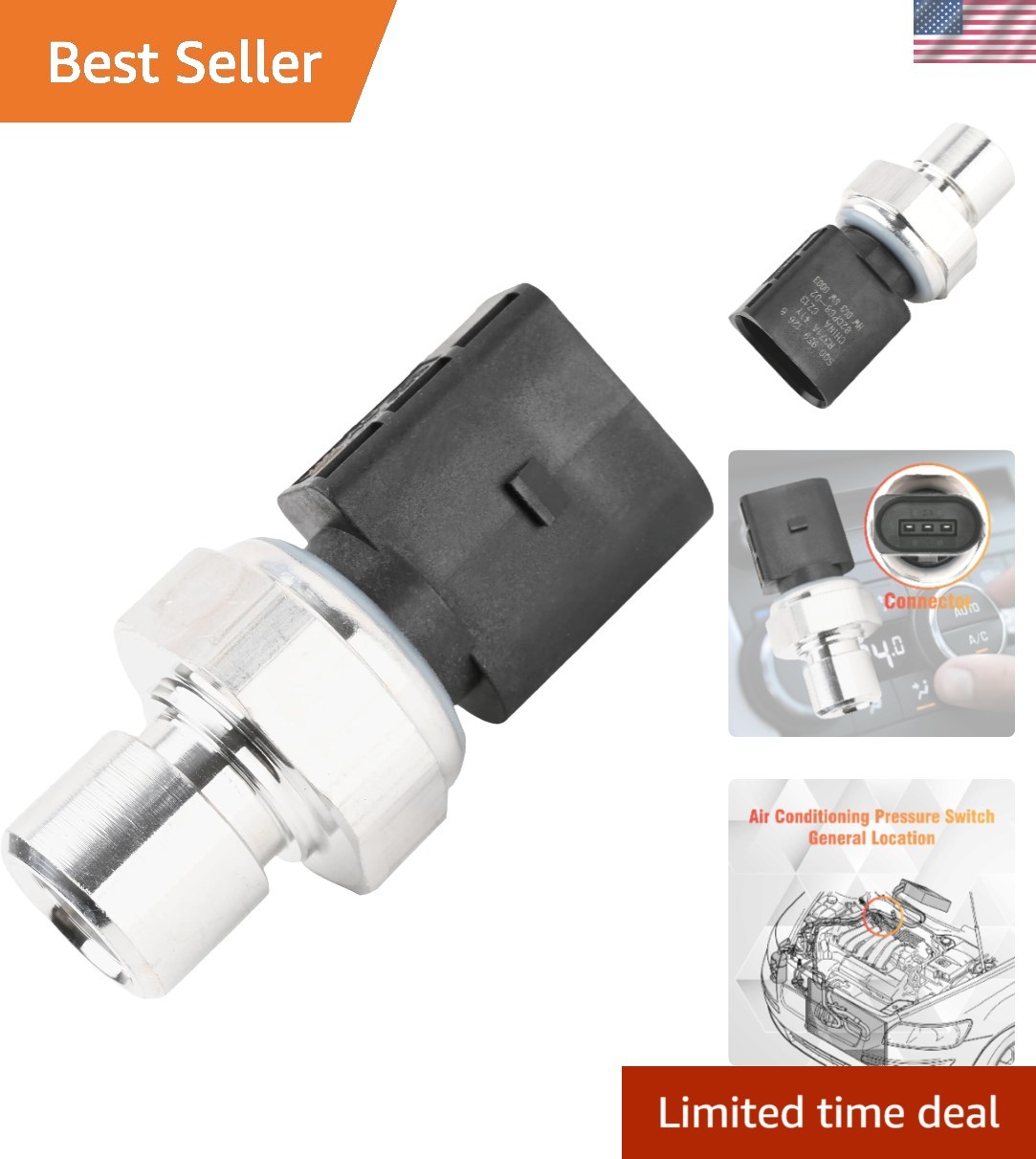 A/C Pressure Switch Compatible with A3 A4 A5 A6 Q3 Q5 Q7 R8 S3 S4 S5 S6 S7 S8...