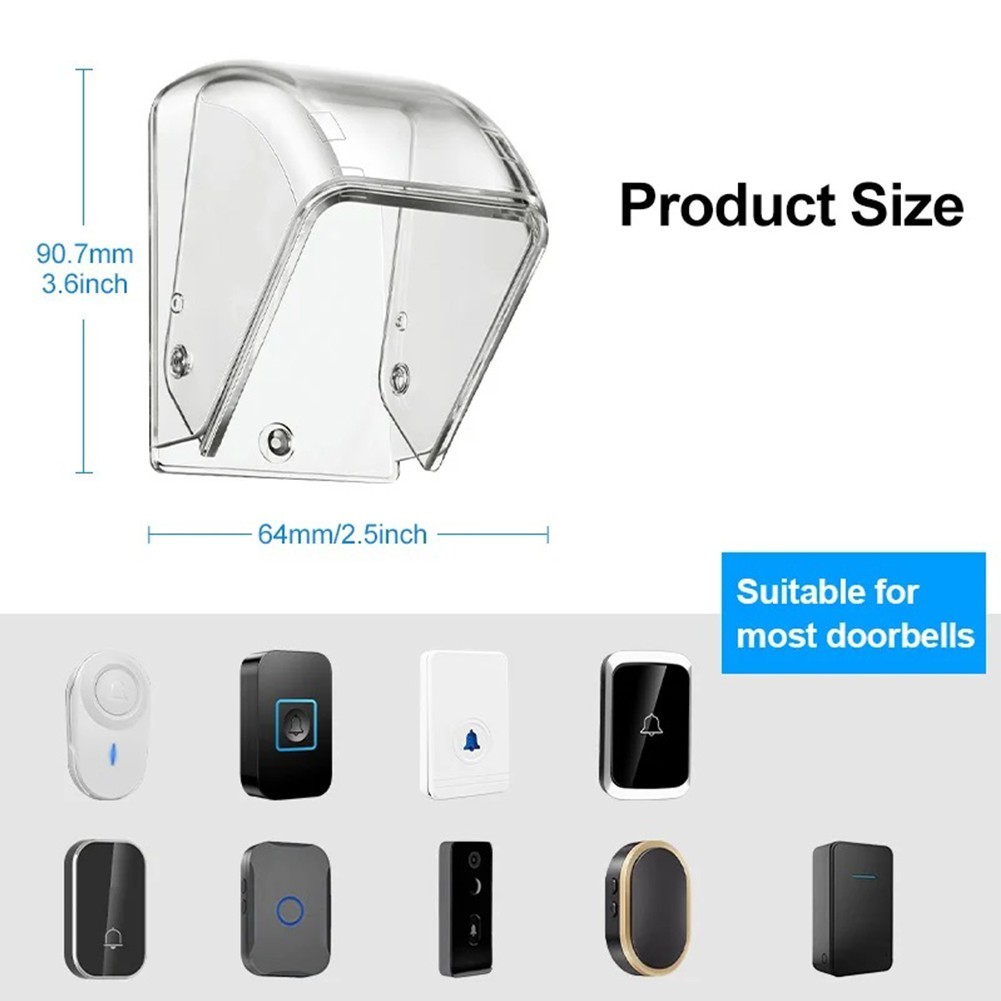 Easily Installed Weather Resistant Doorbell Cover with Key Holder Feature
