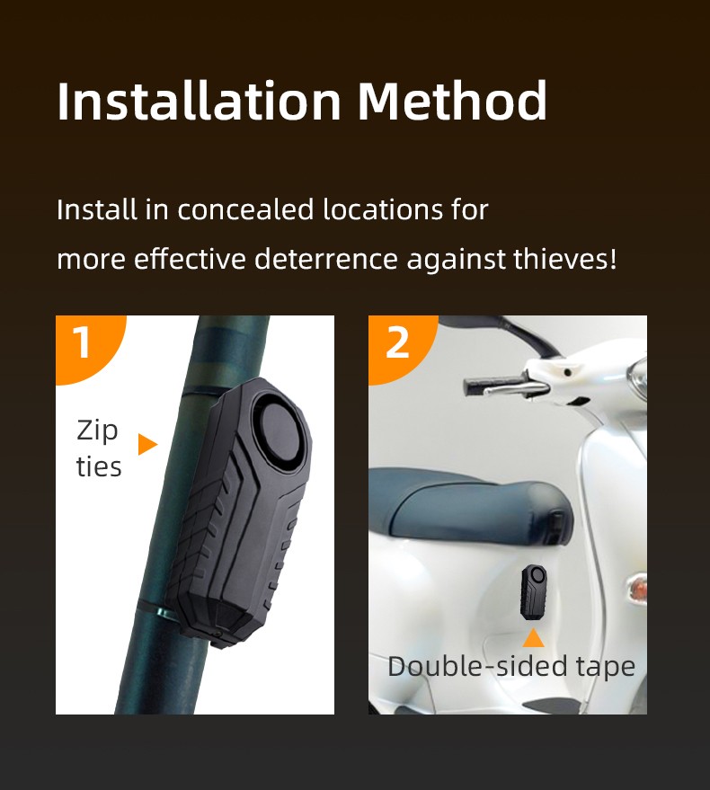 Waterproof Vibration Alarm for E-Bike, Electric Bike, Scooter, 3D Motion