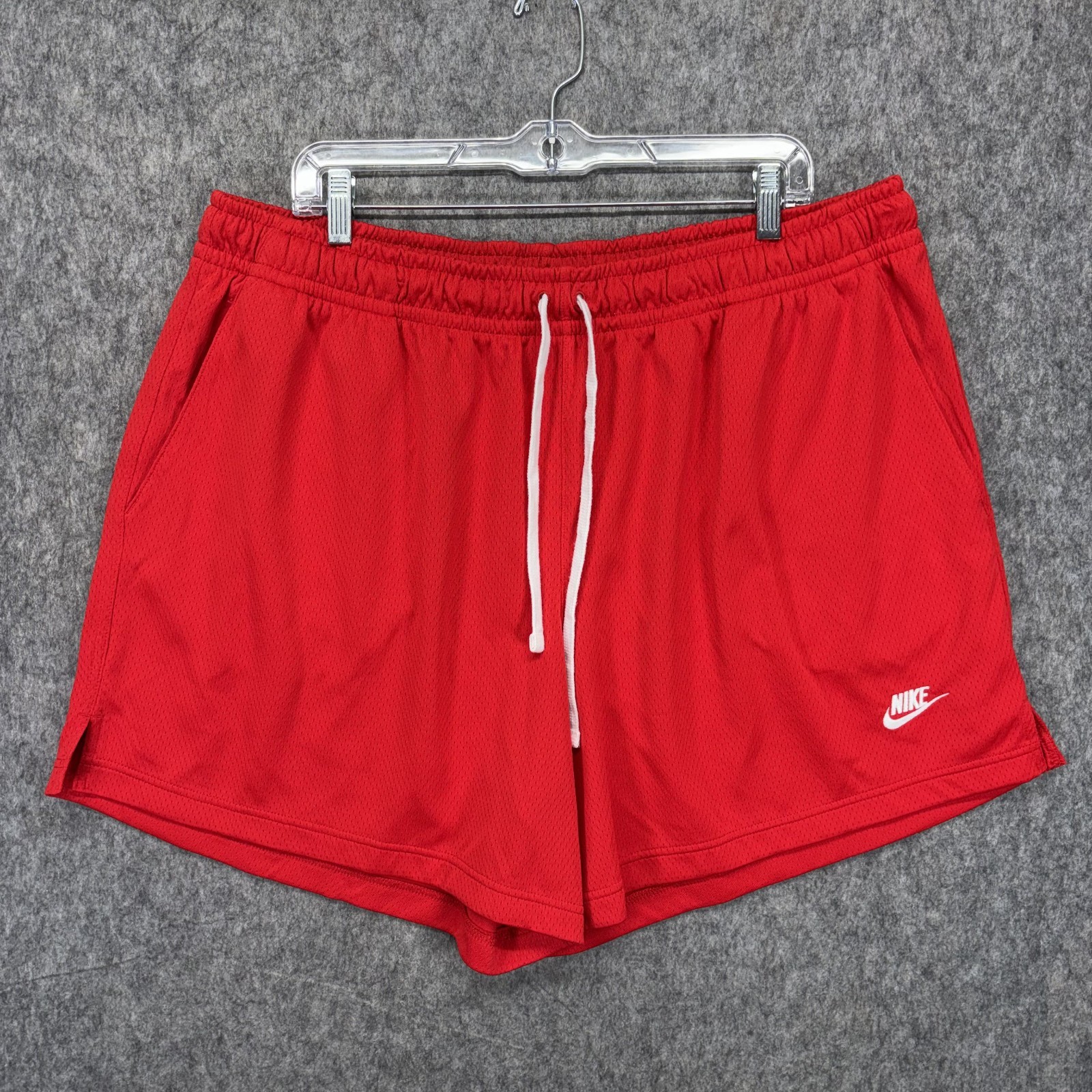 Nike Mens Club Mesh Flow Shorts Men's 3XL Red Drawstring Pockets Gym Run DX0735