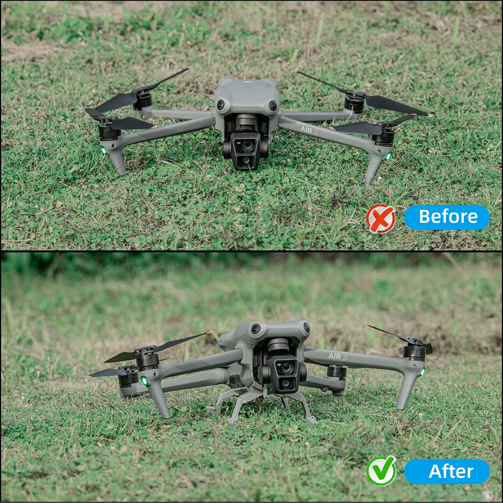 Foldable Extended Landing Gear for DJI Air 3