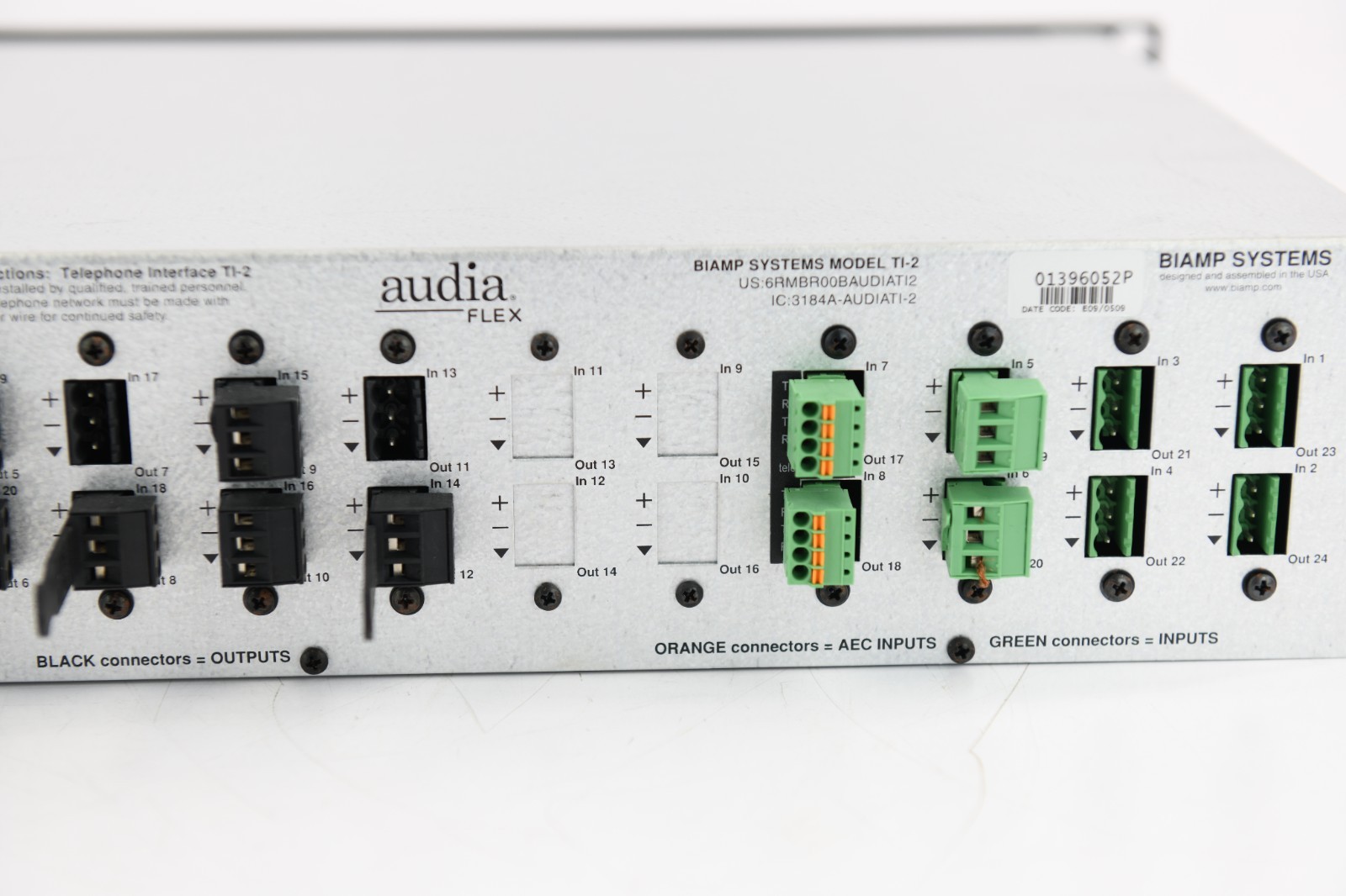 Biamp Audia Flex TI-2 Digital Sound Processor - W/ Clips - Good Working